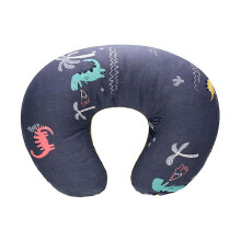 (Gray-bottomed dinosaur) Nursing Pillow And Locator, Pink Floral Stripe, Cotton Blend Fabric, All In Fashion