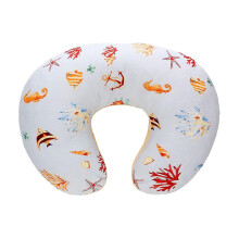 (Blue-bottomed turtle) Nursing Pillow And Locator, Pink Floral Stripe, Cotton Blend Fabric, All In Fashion
