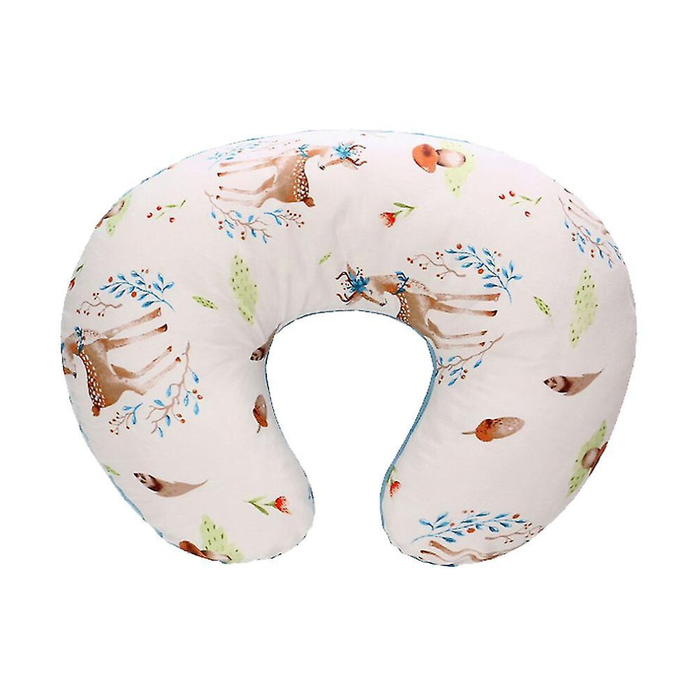 (white velvet deer) Nursing Pillow And Locator, Pink Floral Stripe, Cotton Blend Fabric, All In Fashion