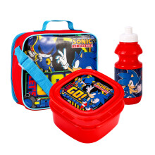 Official Sonic the Hedgehog Insulated 3-Piece Lunch Set - Lunch Bag, Sandwich Box & Bottle
