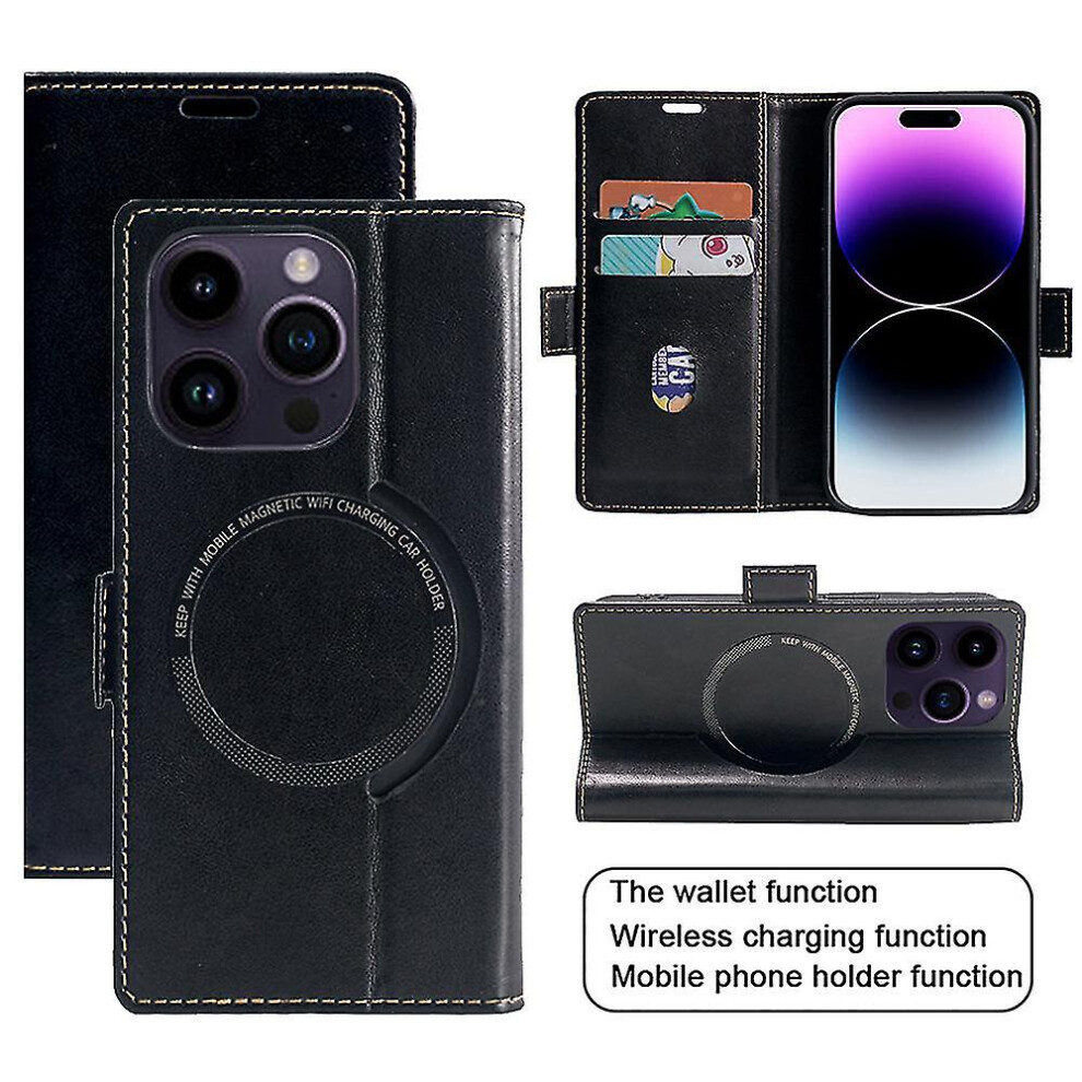 (Black, Pixel 8 Pro) Magnetic Leather Wallet Case For Google Pixel 8/pixel 8 Pro,folio Cover With Card Holder Compatible With Magsafe