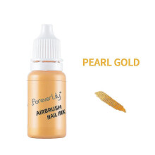 (Pearl Gold) 12 Colors 10ml Airbrush Nail Ink For Airbrush Spray Nail Polish Art Painting Use Pigment Inks Airbrushing Kit Manicure Tool