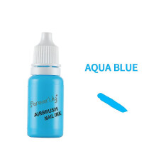 (Aqua Blue) 12 Colors 10ml Airbrush Nail Ink For Airbrush Spray Nail Polish Art Painting Use Pigment Inks Airbrushing Kit Manicure Tool