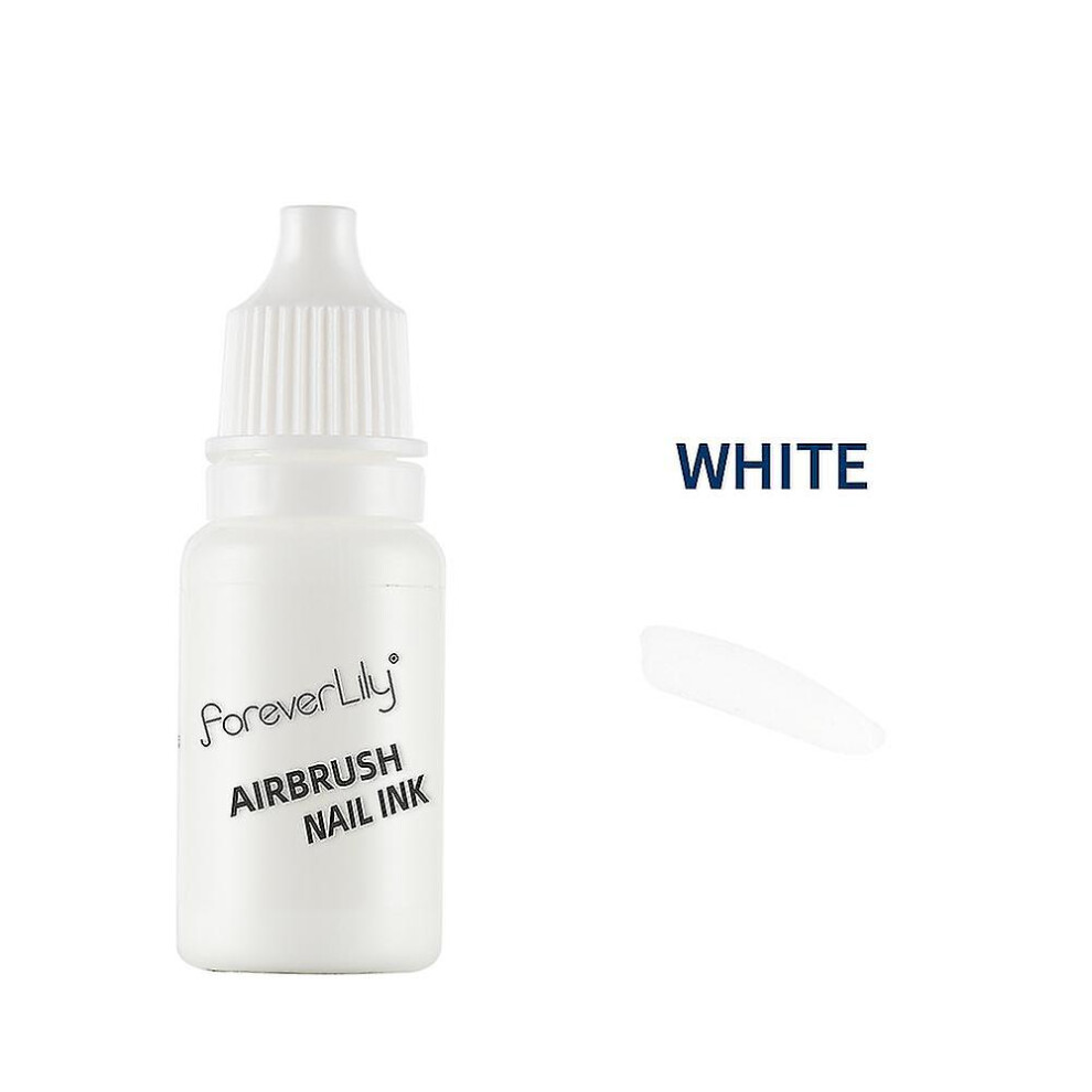 (White) 12 Colors 10ml Airbrush Nail Ink For Airbrush Spray Nail Polish Art Painting Use Pigment Inks Airbrushing Kit Manicure Tool