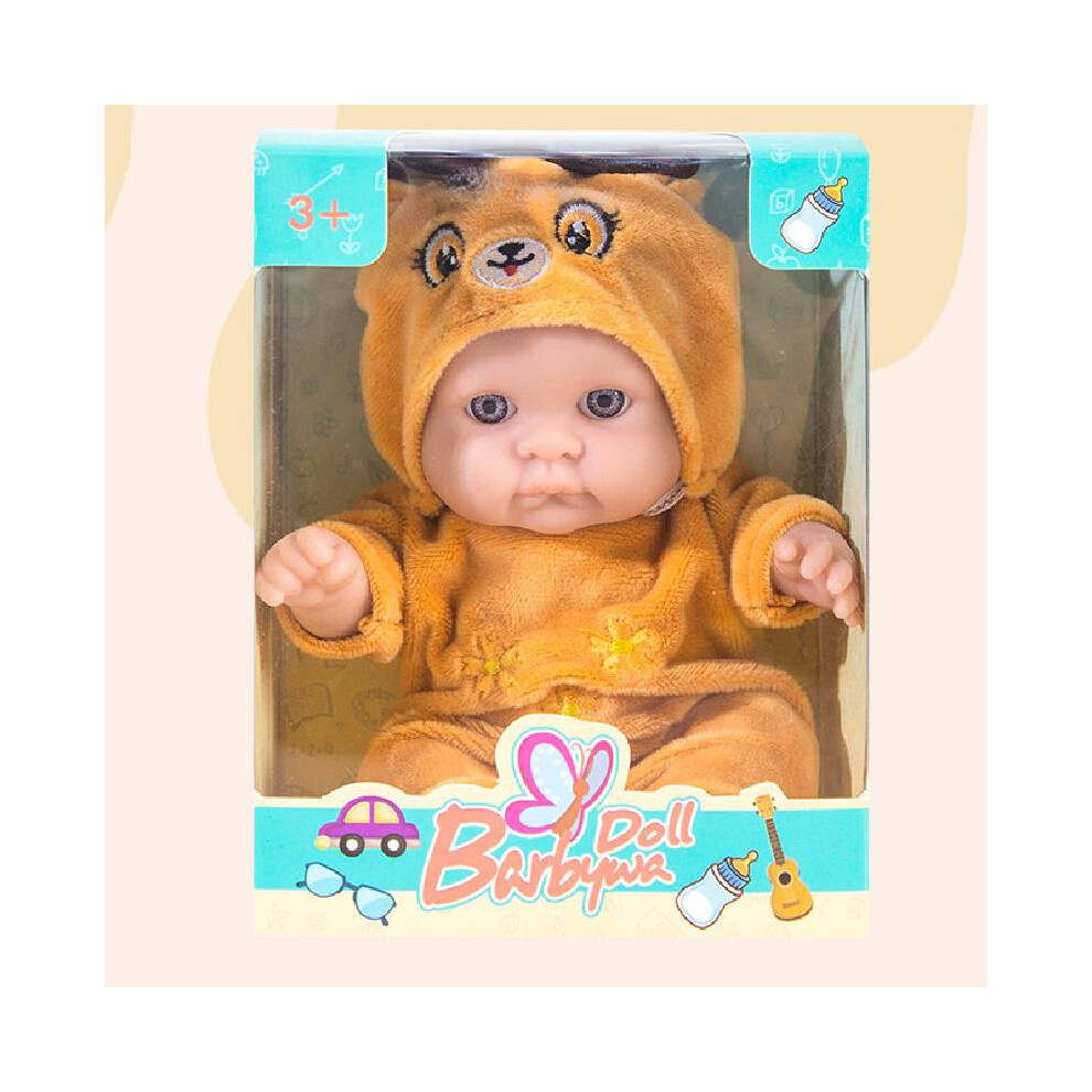 (Yellow) 8 Inch Simulated Recycled Dolls Pvc Animal Plush Coat Toys Childrens Gifts