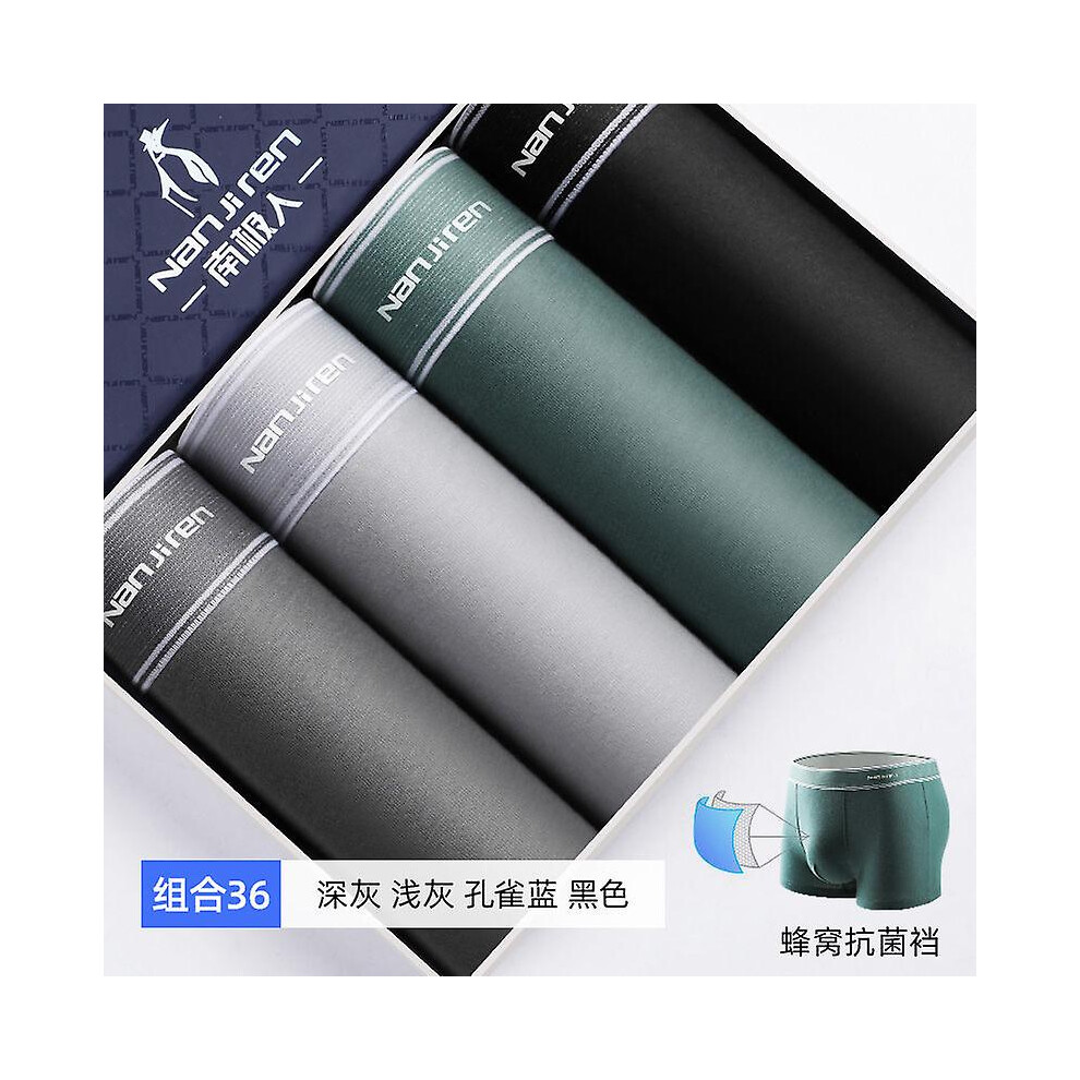 (B1013-4 pieces, 4XL(80-90kg)) Nanjiren Man's Underwear Cotton Boxer Shorts Calzoncillos Hombre Custom Boxers Panties Ropa Interior Underpants Male Underwear