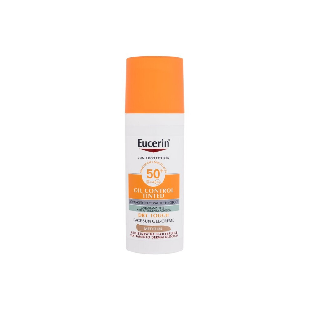 Eucerin - Sun Oil Control Tinted Dry Touch Sun Gel-Cream Medium SPF50+ - Unisex, 50 ml