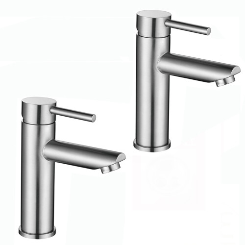 (2 Pcs) Modern Bathroom Tap Basin Sink Mono Mixer Taps