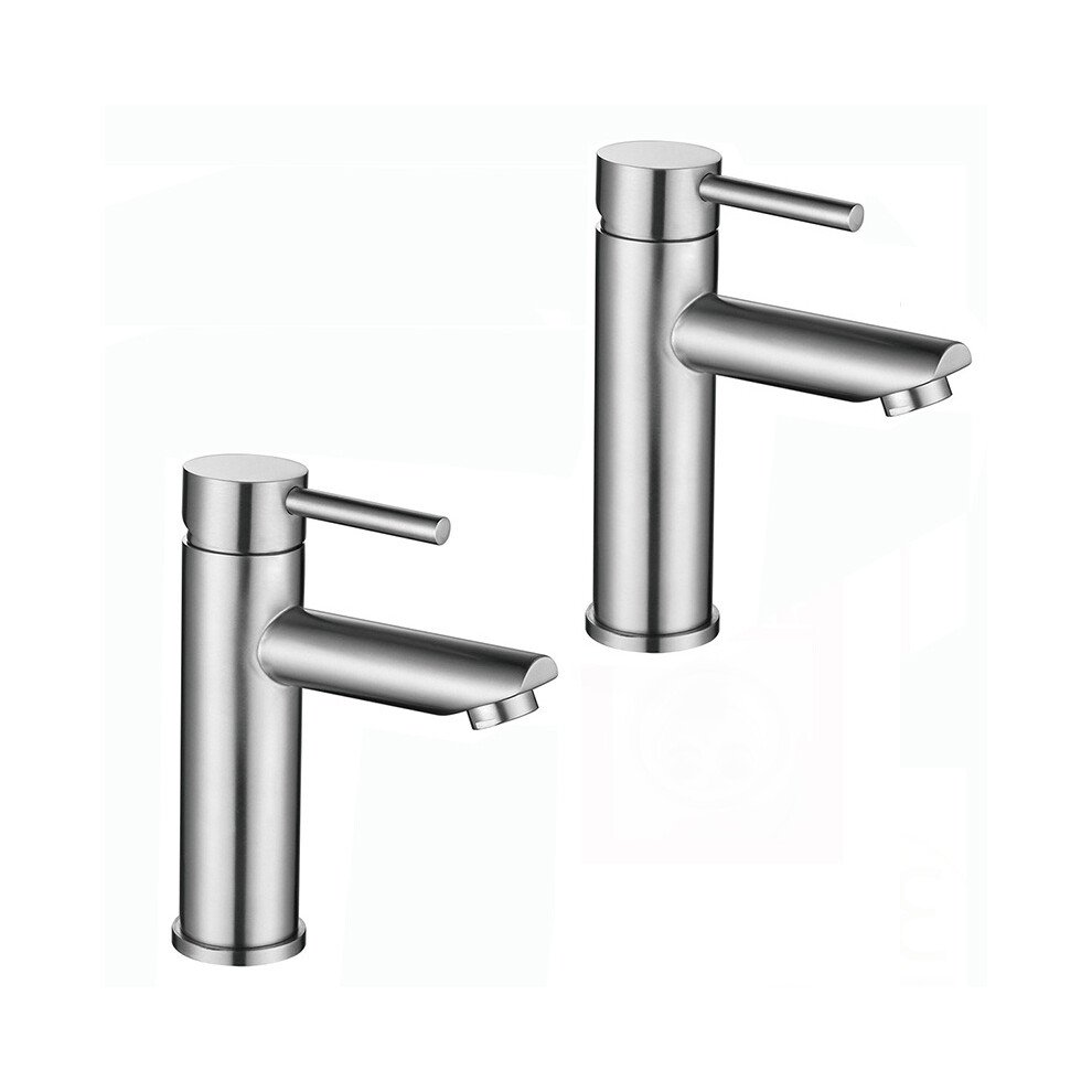 (2 Pcs) Modern Bathroom Tap Basin Sink Mono Mixer Taps