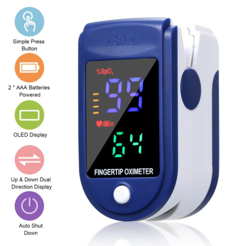 Fingertip Pulse Oximeter Oxygen Saturation Level Meter Digital Display 1