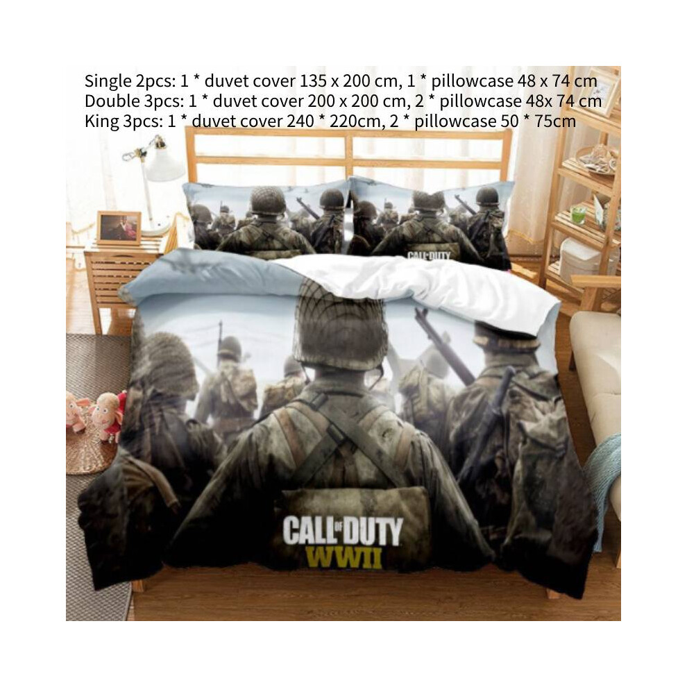 (King) Duty Call Of Shooting Game Single Double King Duvet Cove Bedding For Home Use