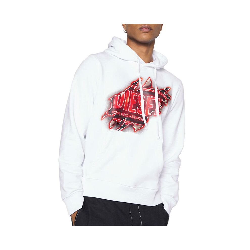 (White, S) DIESEL S GINN E8 Mens Hoodie