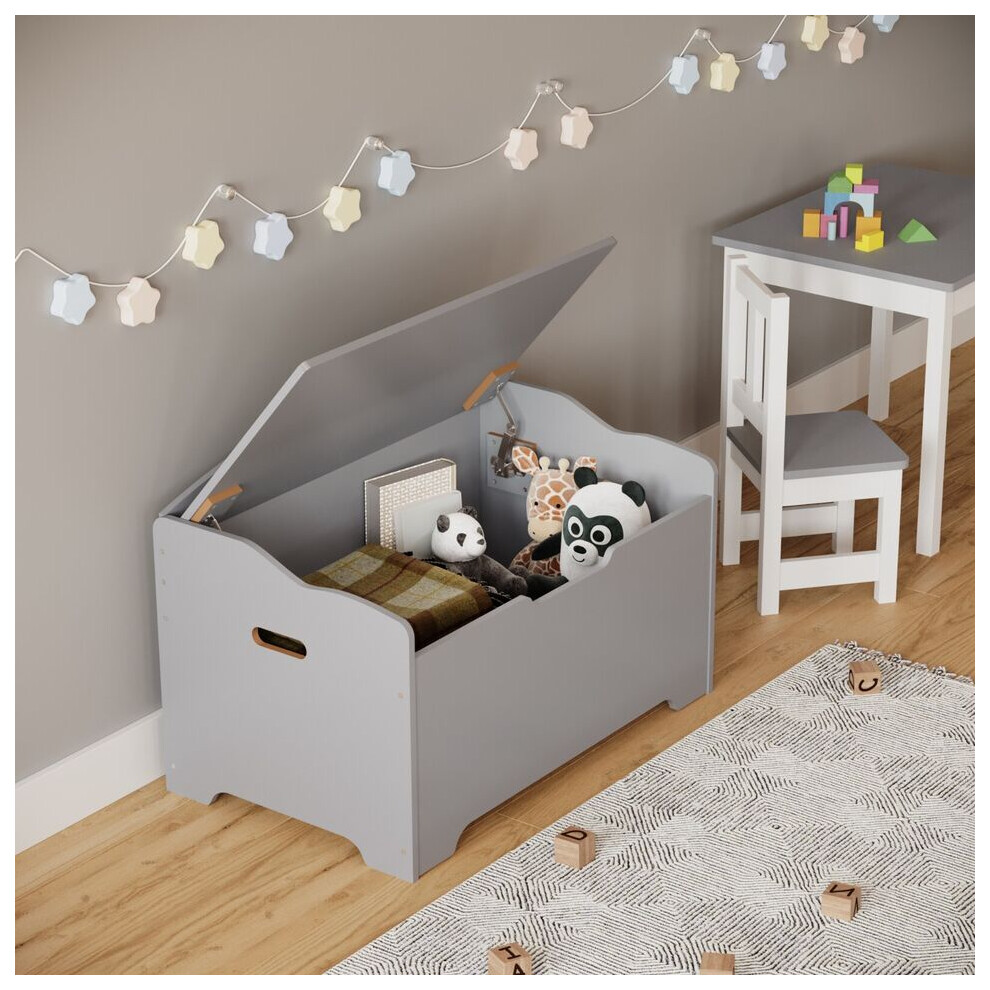 Urbn Living (Grey) Wooden Storage Chest Bench Stool Trunk Toy Box