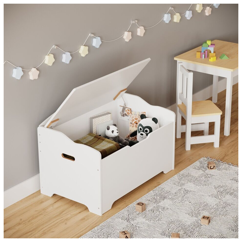 (White) Wooden Storage Chest Bench Stool Trunk Toy Box-image-OPC-PDXCGZQ-NEW