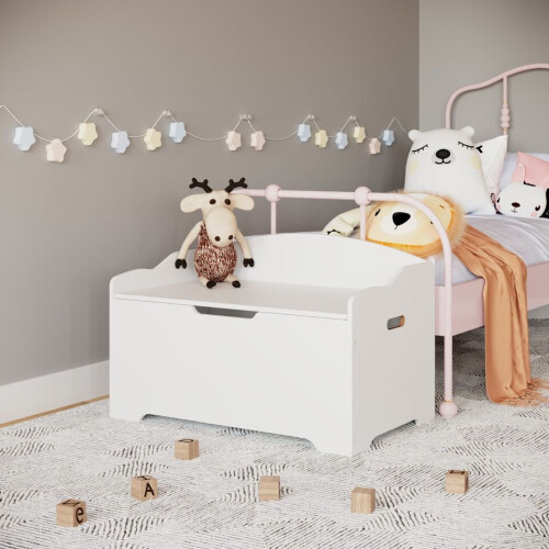 URBN Living (White) Wooden Storage Chest Bench Stool Trunk Toy Box 2