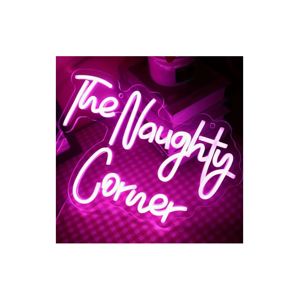 The Naughty Corner  Neon Sign Girls Room Home Bar Art Wall Decor Party