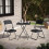 (60cm) Black Rattan Design Square Folding Table 6