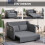 Homcom HOMCOM Pull Out Sofa Bed, Fabric 2 Seater Sofa Couch with Pillows, Grey 2