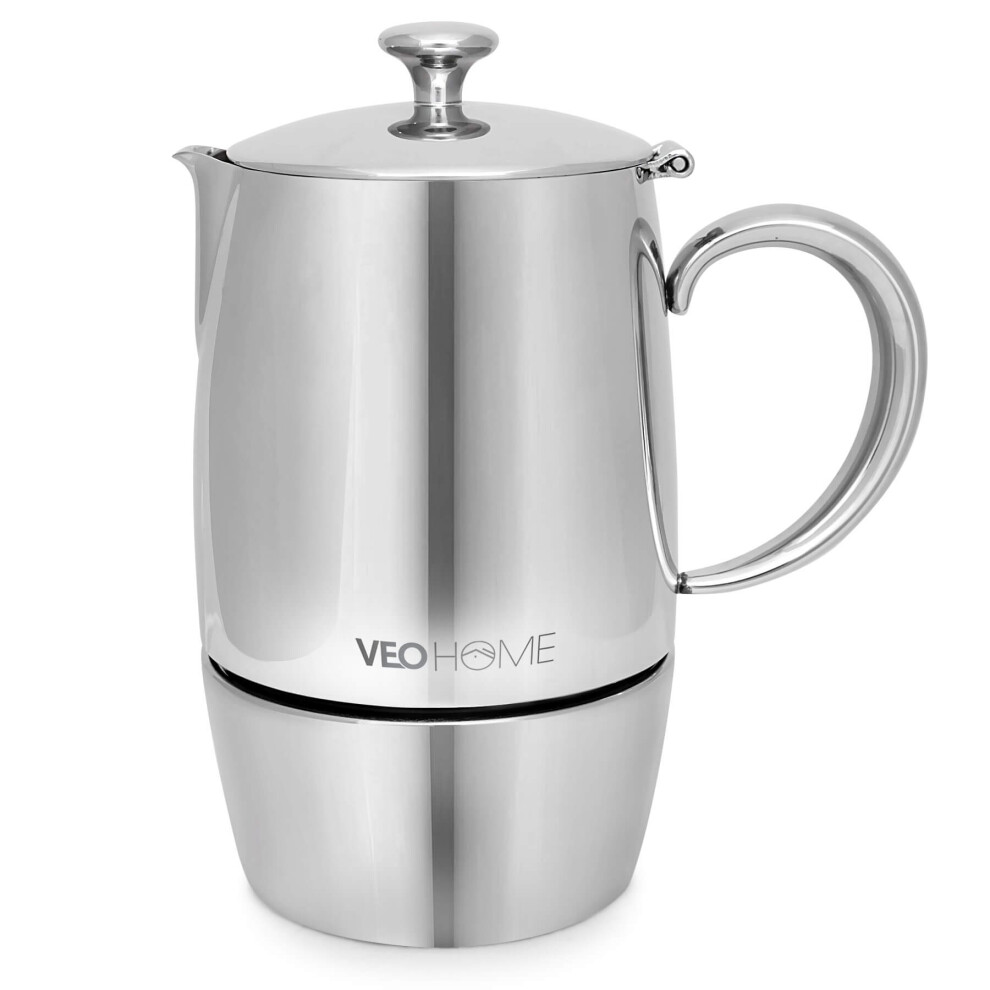 VeoHome Stovetop Espresso Coffee Maker - l Multi-Stove Stainless Steel Induction Moka Pot