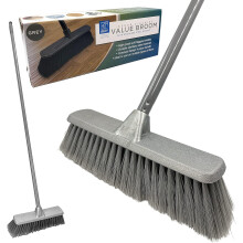 Indoor Broom Soft Bristle Sweeping Brush - Perfect Kitchen Broom for Laminate, Vinyl or Wooden Floor