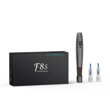 (F8S bolígrafo de microneedling con 2 cartuchos Nano redondos) F8S bolígrafo de microneedling inalámbrico Dermapen automático kit