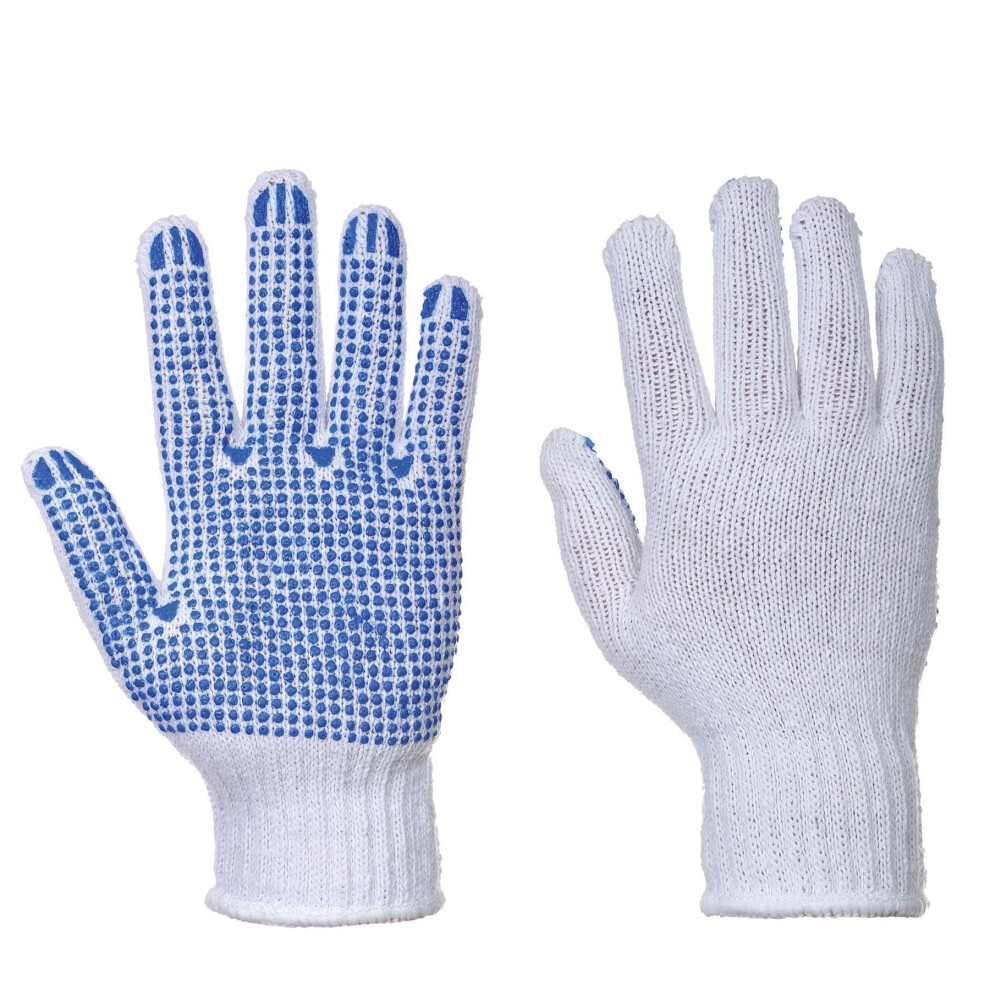 (White/Blue, S) Portwest Fortis Polka Dot Glove