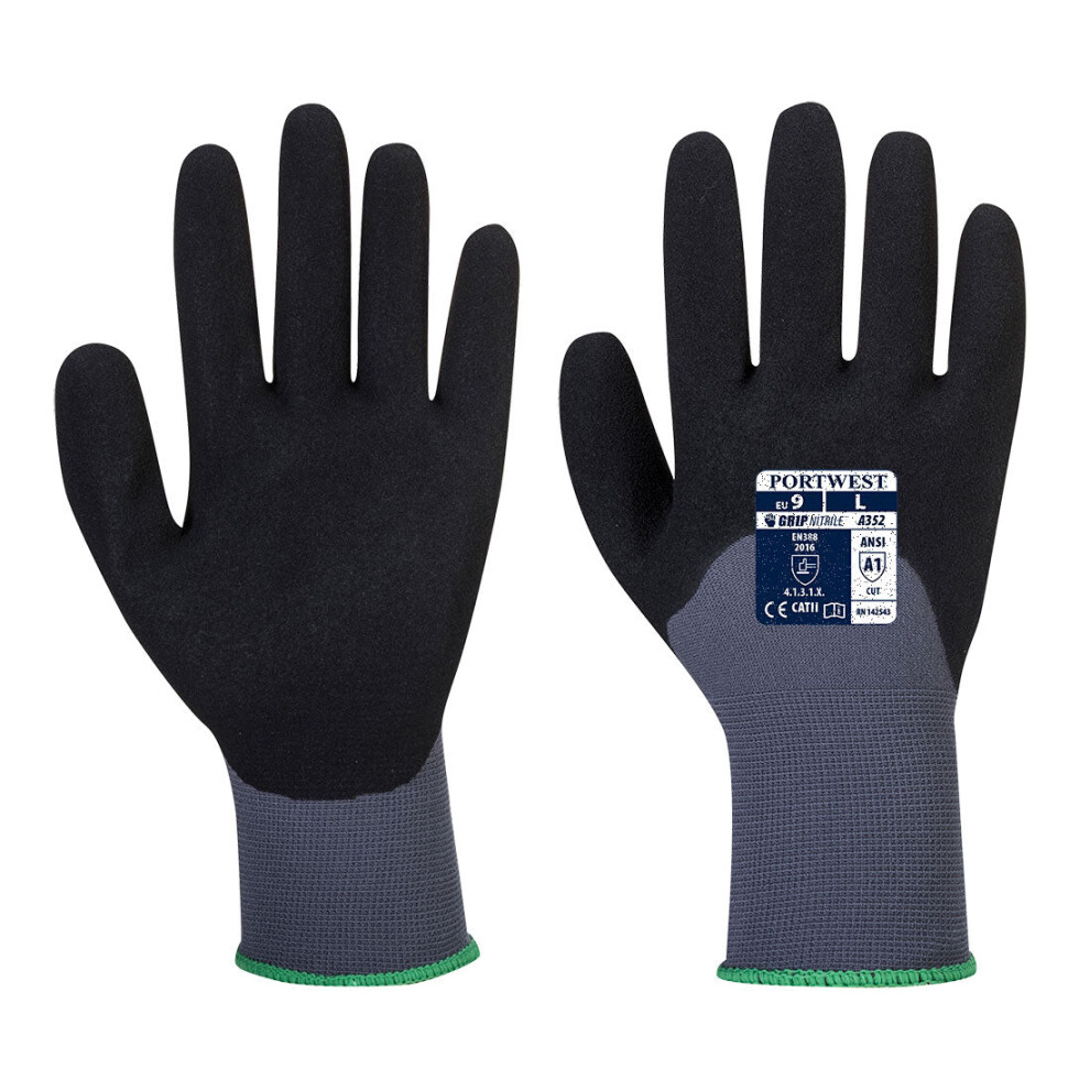 (Grey/Black, XL) Portwest DermiFlex Ultra Glove