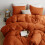(KING, RUST) Plain Duvet Quilt Covers Reversible Bedding Set 3