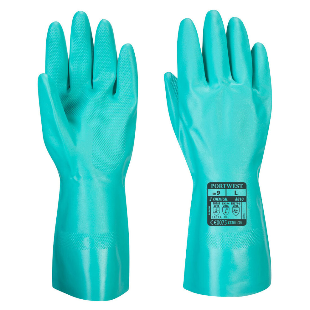 (Green, S) Portwest Nitrosafe Chemical Gauntlet