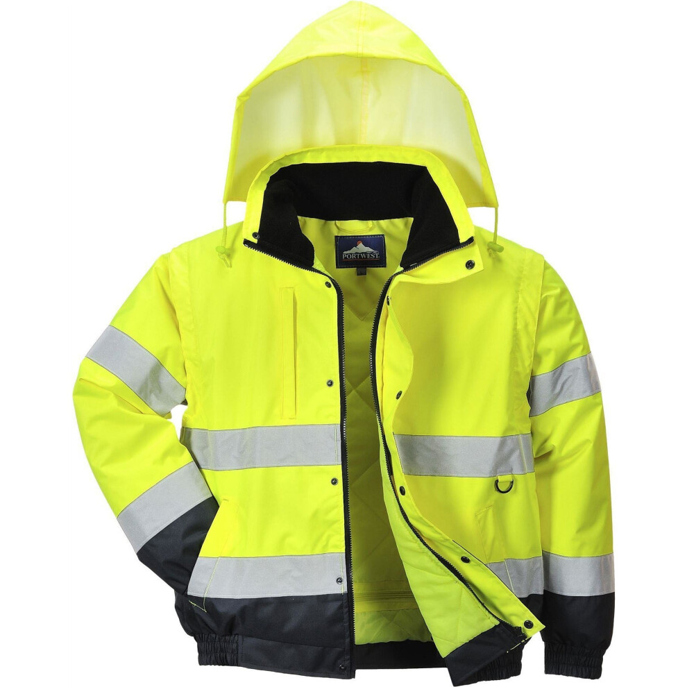 (Yellow, XL) Portwest HI-Vis 2-in-1 Jacket