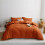(SINGLE, RUST) Plain Duvet Quilt Covers Reversible Bedding Set 1