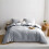 (SINGLE, SILVER) Plain Duvet Quilt Covers Reversible Bedding Set 1