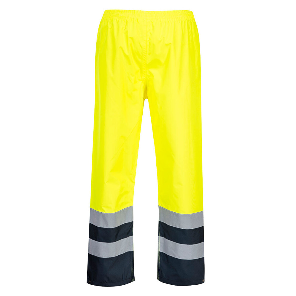 (Yellow/Navy, M) Portwest Hi-Vis Two Tone Traffic Trousers