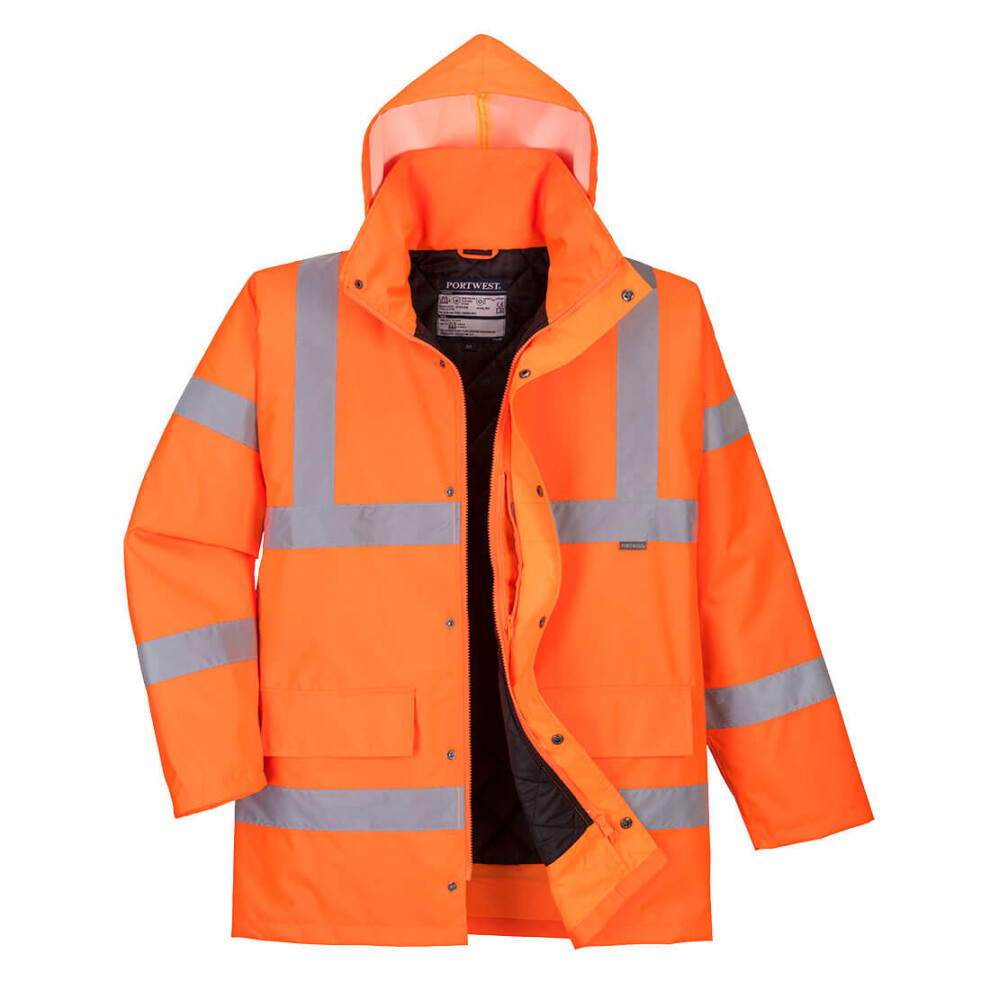 (Orange, 4XL) Portwest Hi-Vis Traffic Jacket