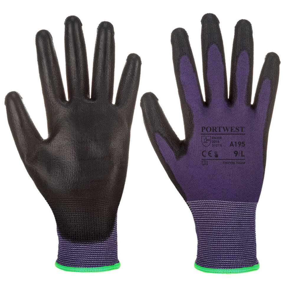 (Purple/Black, XS) Portwest PU Touchscreen Gloves