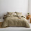 (SINGLE, BEIGE) Plain Duvet Quilt Covers Reversible Bedding Set 1
