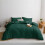 (SINGLE, EMERALD) Plain Duvet Quilt Covers Reversible Bedding Set 1