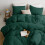 (SINGLE, EMERALD) Plain Duvet Quilt Covers Reversible Bedding Set 3