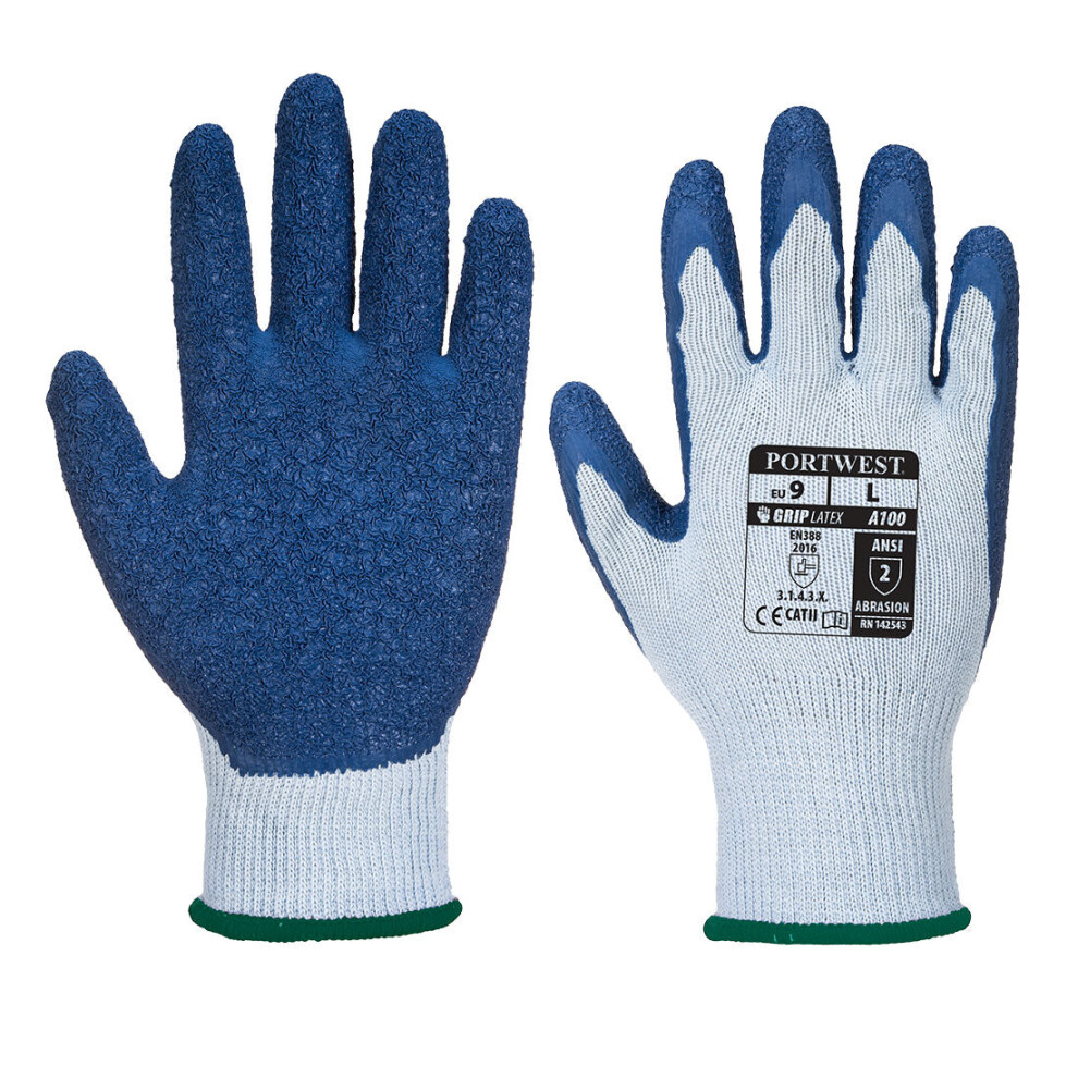 (Grey/Blue, M) Portwest Grip Glove