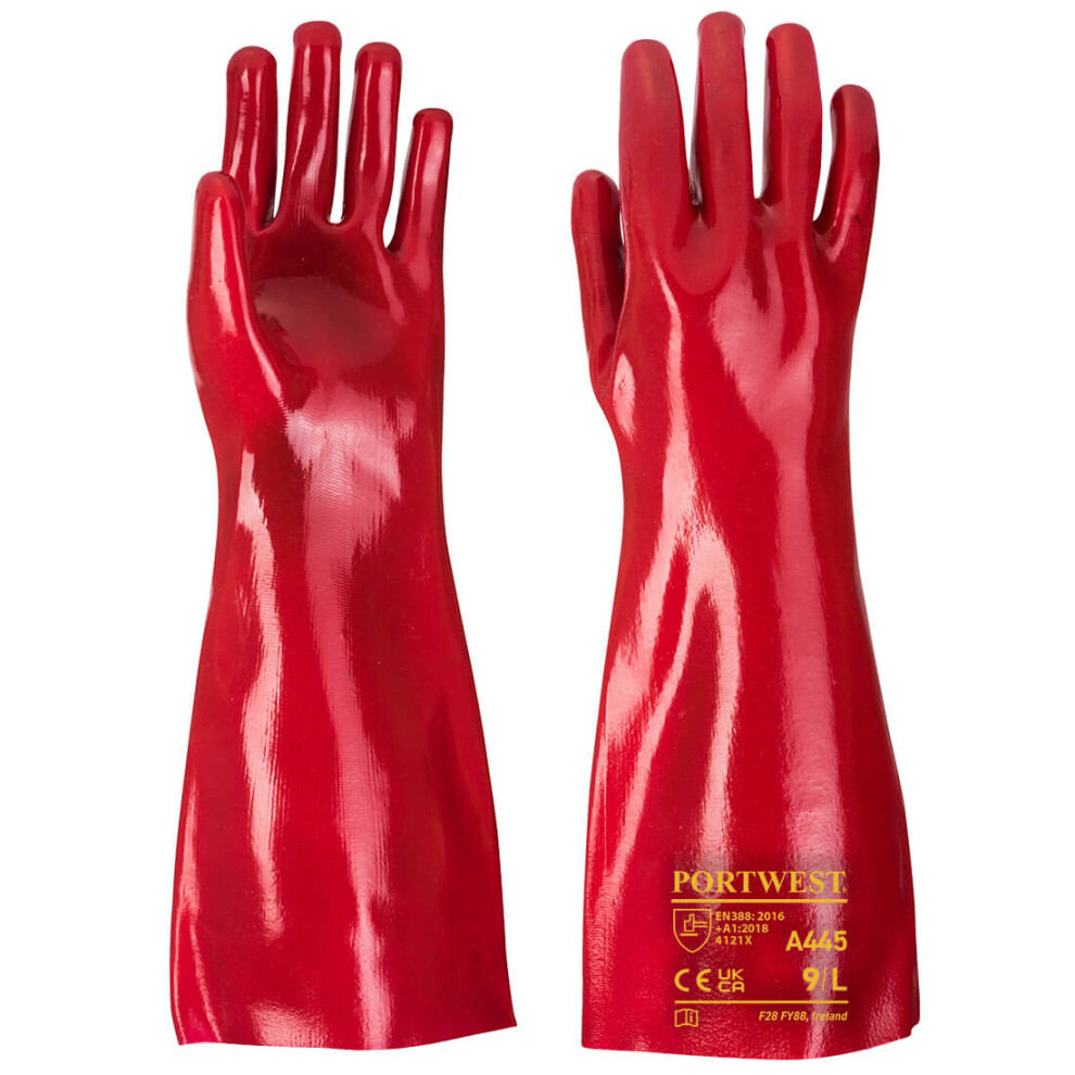 Portwest PVC Gauntlet 45cm Abrasion Resistance Work Gloves A445