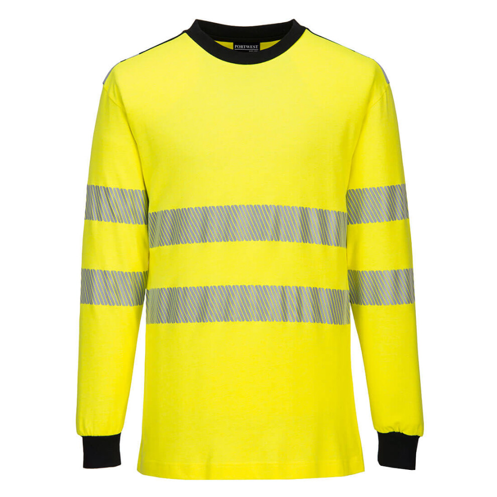 (Yellow/Black, S) Portwest WX3 Flame Resistant Hi-Vis T-Shirt