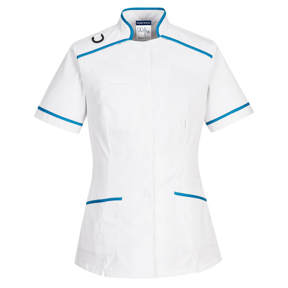 (White/Aqua, 3XL) Portwest LW21 Women's Medical Tunic