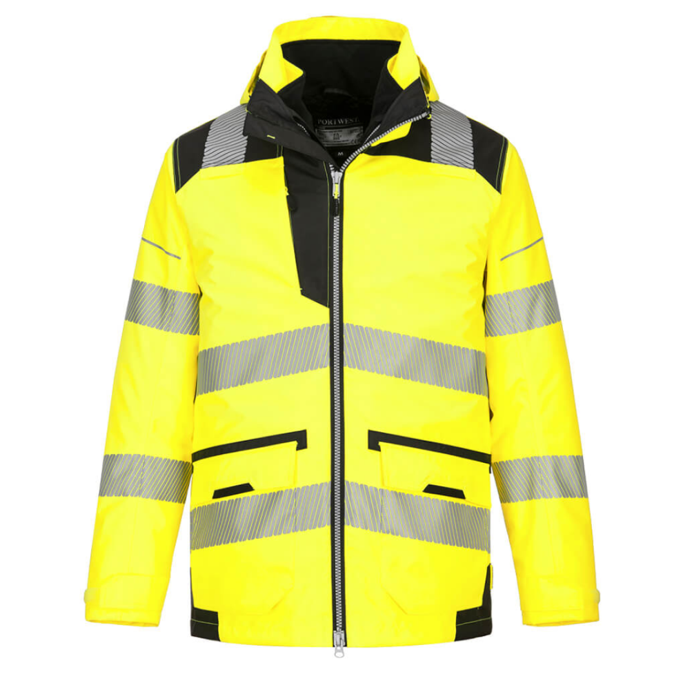 (Yellow/Black, L) Portwest PW3 Hi-Vis 5in1 Jacket