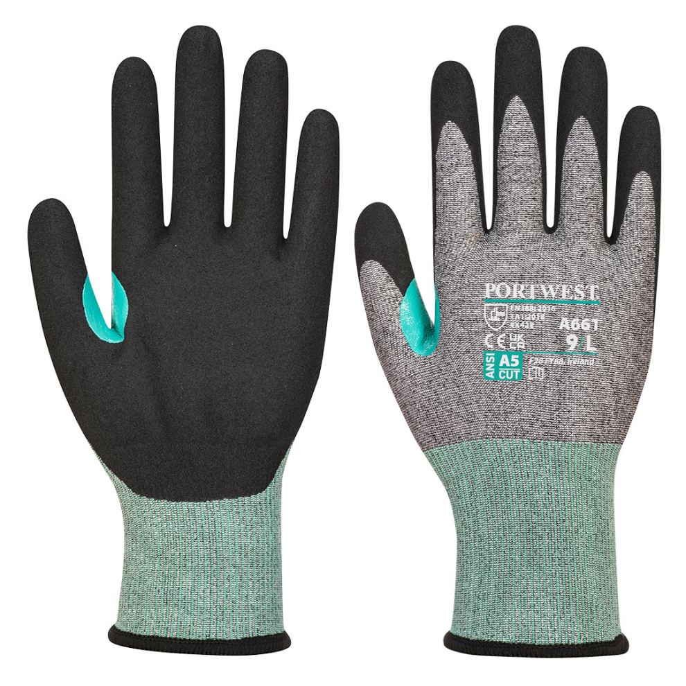 (Black, XL) Portwest VHR18 Nitrile Foam Glove