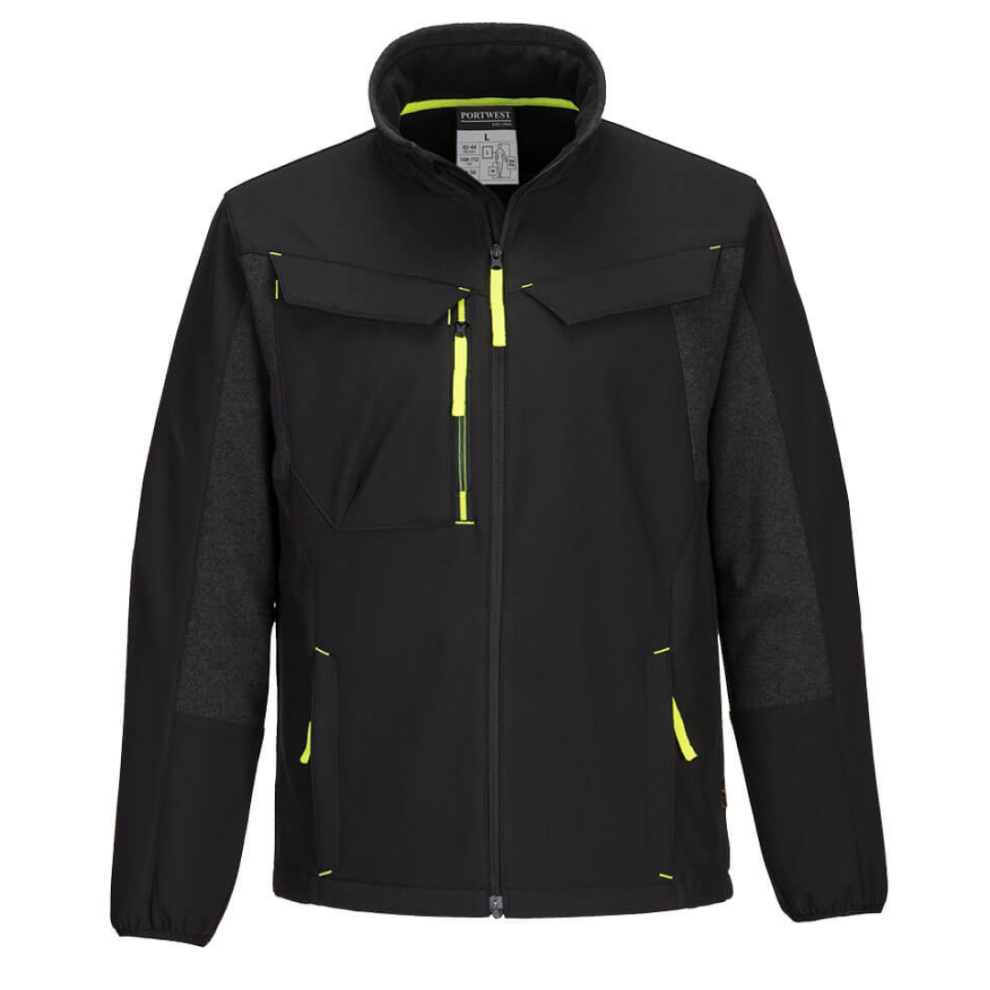 (Black, L) Portwest WX3 Leaf Softshell Jacket