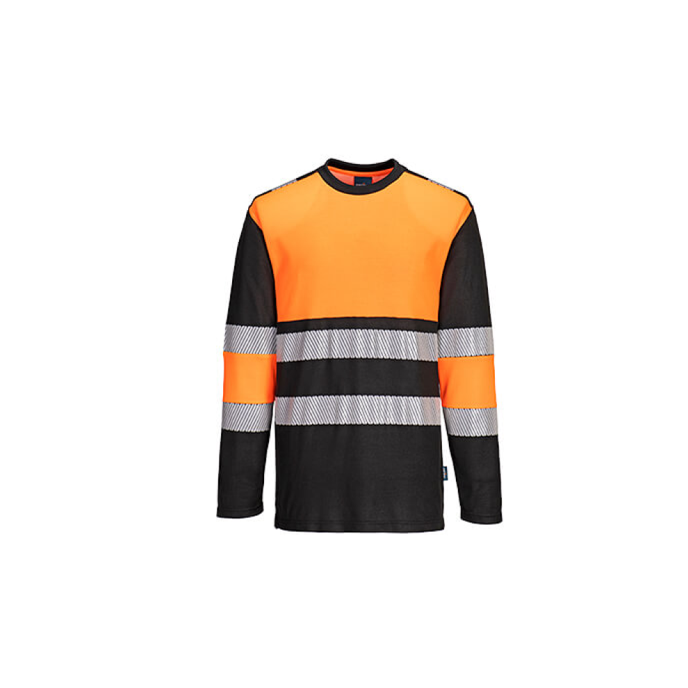 (Orange/Black, S) Portwest PW3 Hi-Vis Class 1 T-Shirt L/S