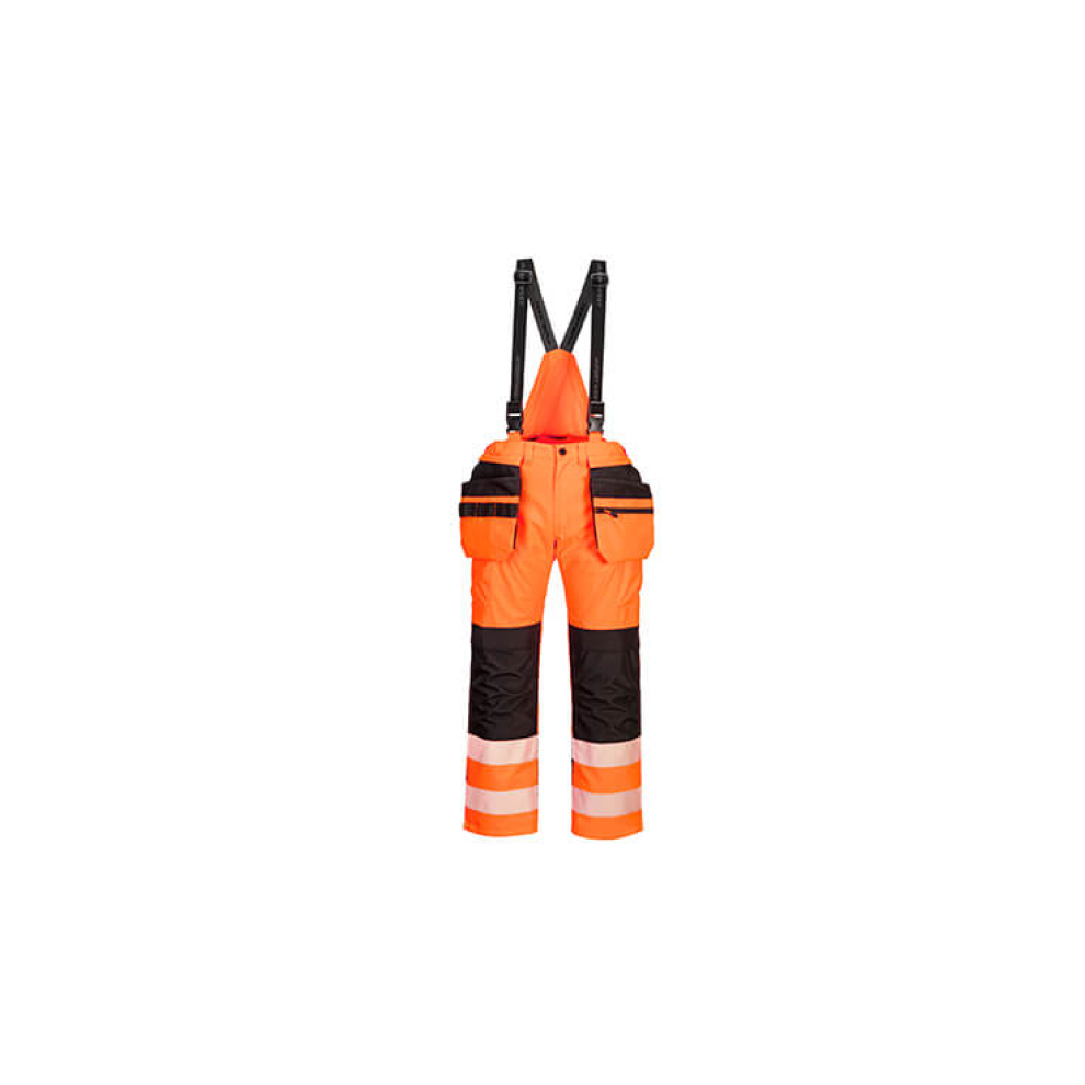 (Orange/Black, XXXL) Portwest PW3 Hi-Vis Rain Bib and Brace