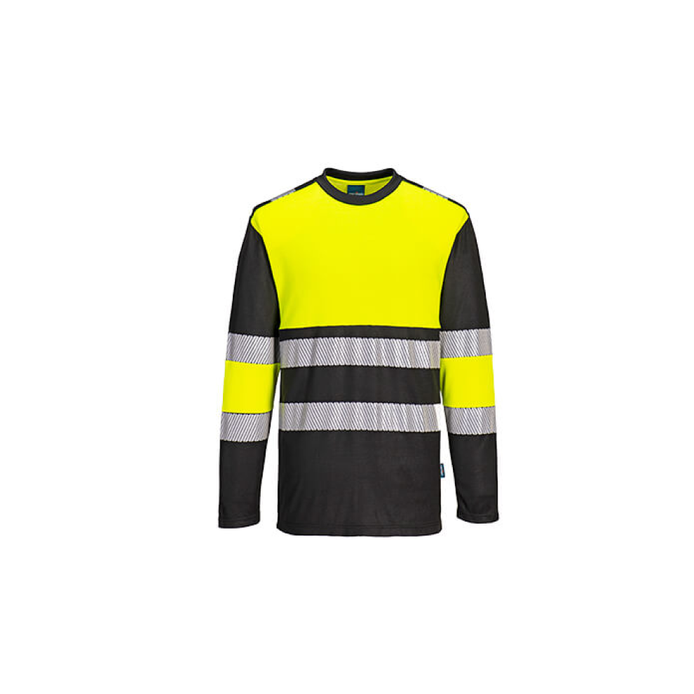 (Yellow/Black, 4XL) Portwest PW3 Hi-Vis Class 1 T-Shirt L/S