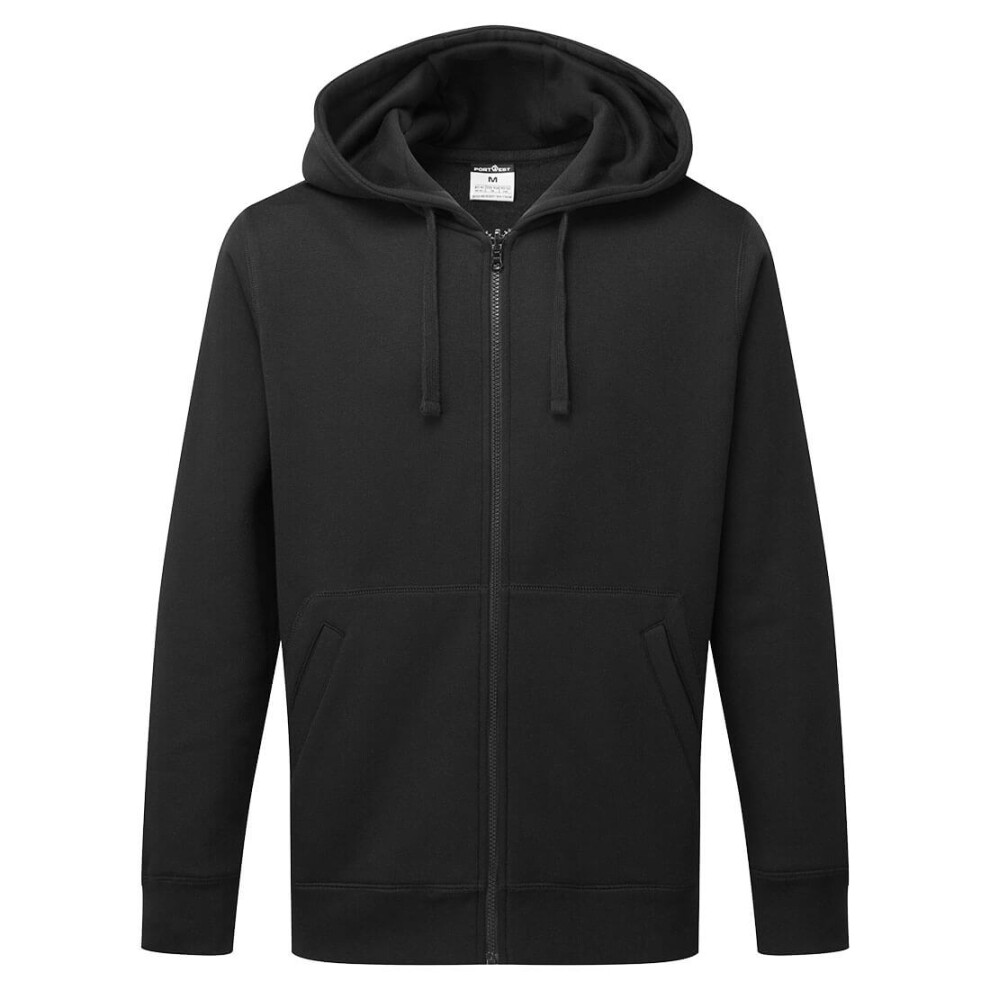 (Black, L) Portwest Zip Through Hoodie