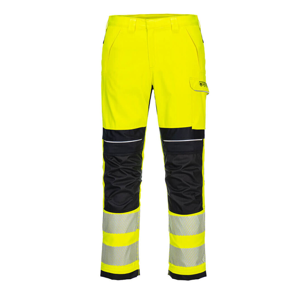 (Yellow/Black, 32") Portwest PW3 FR Hi-Vis Work Trousers